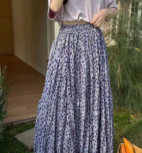Polka Dot Flowing Midi Skirt