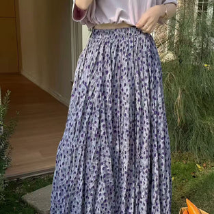 Polka Dot Flowing Midi Skirt