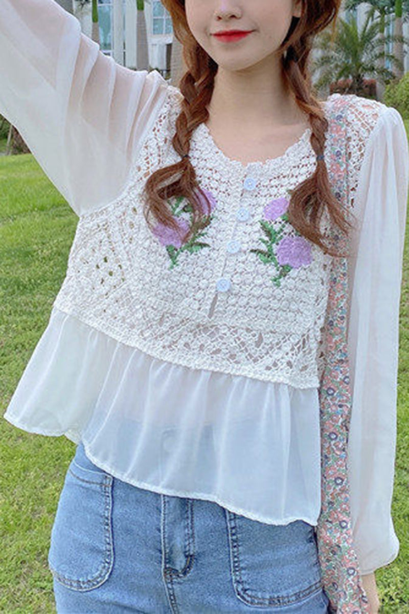 Floral Crochet Blouse