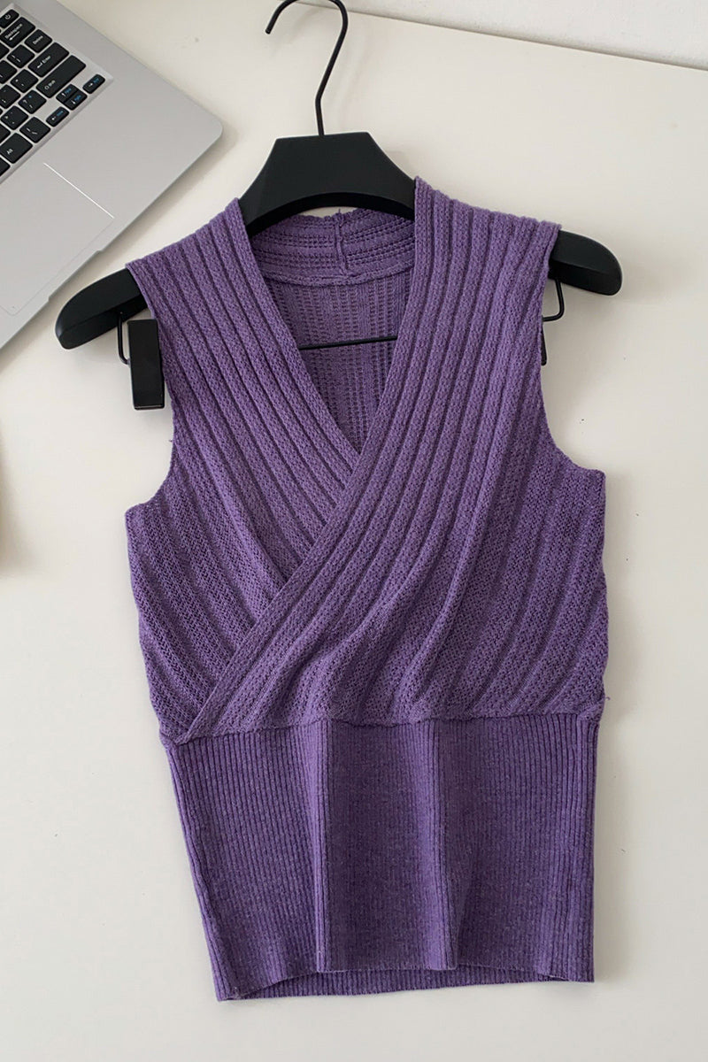 Chic V-Neck Ribbed Tank Top