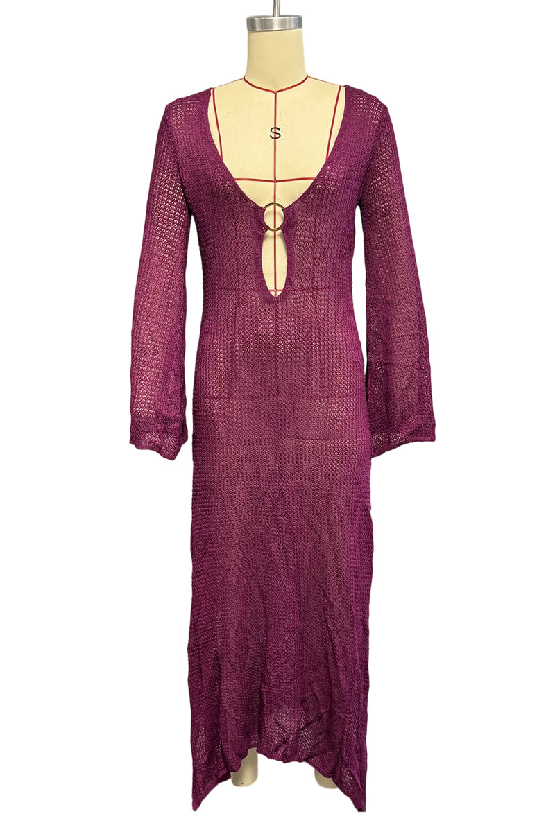 Deep V-Neck Long Sleeve Bodycon Dress