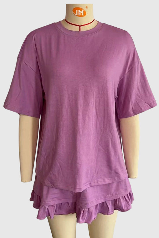 Ruffled Skirt and Loose Top Set