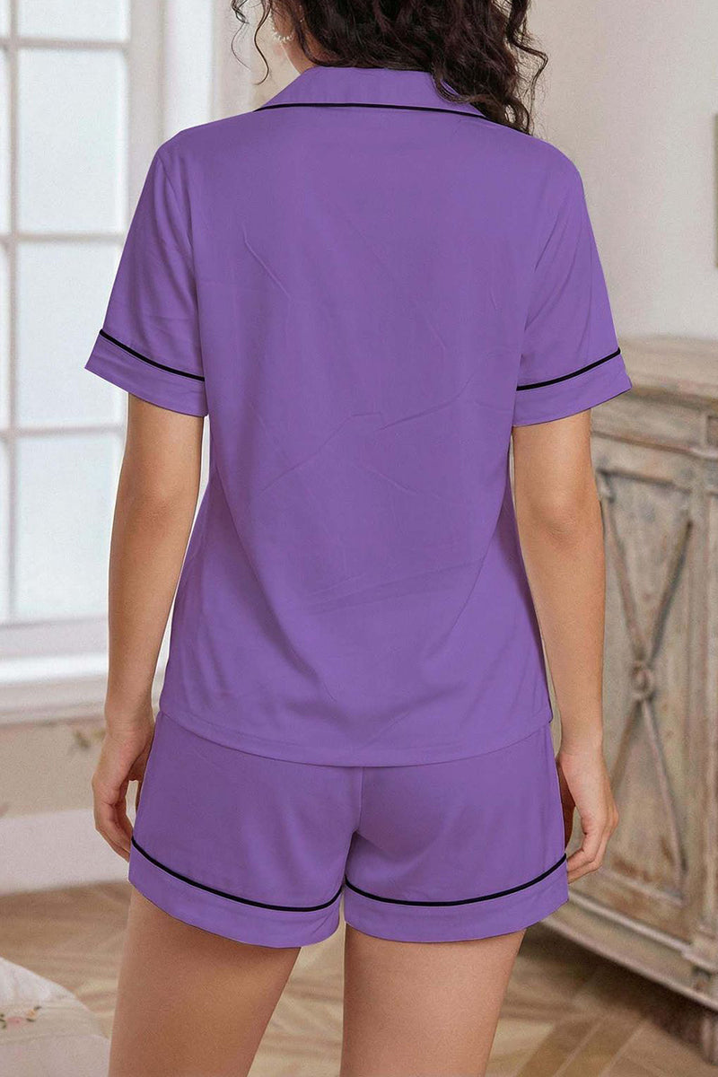 Heart Accent Short Sleeve Pajama Set