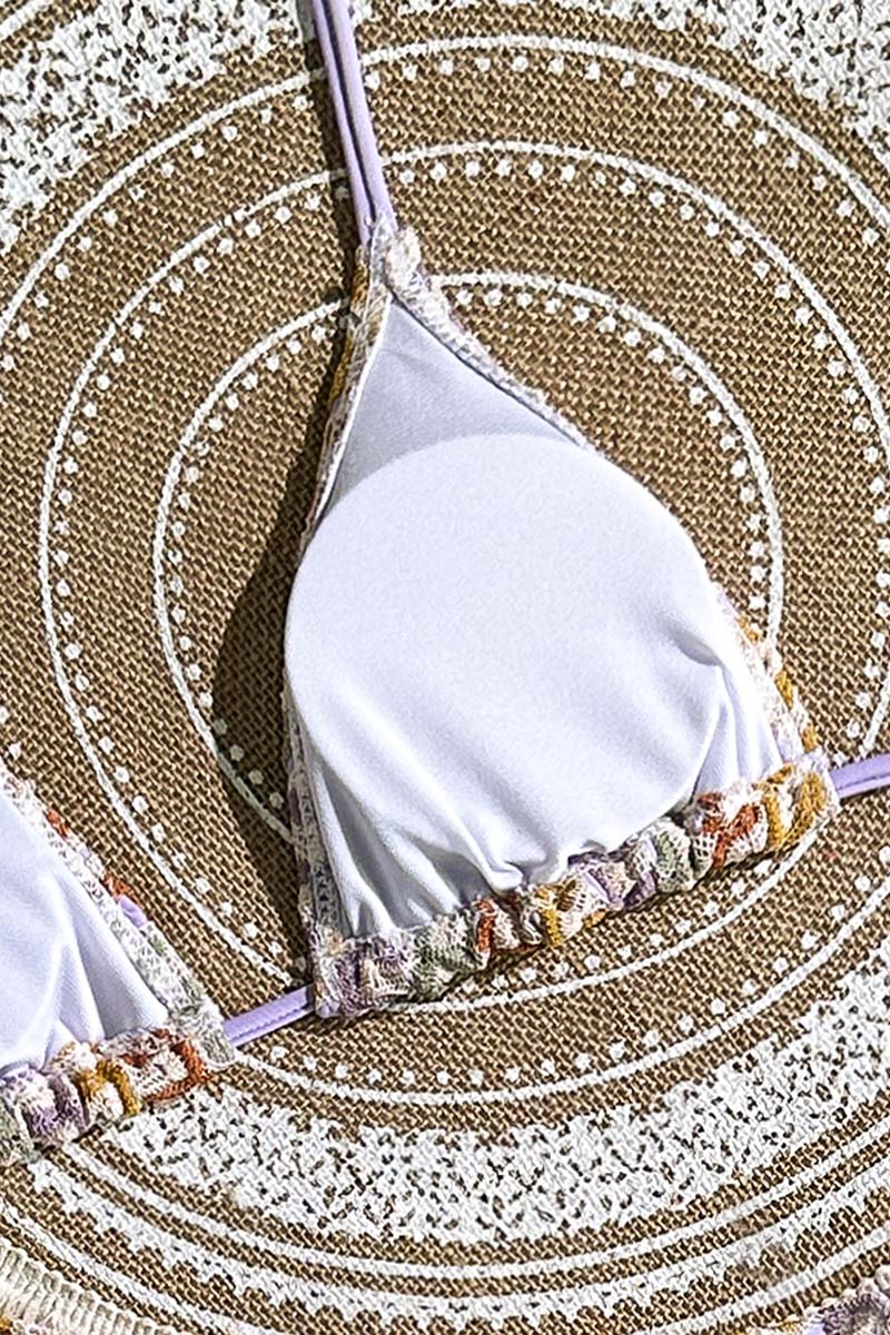 Patterned Bikini Set with Ruched Details
