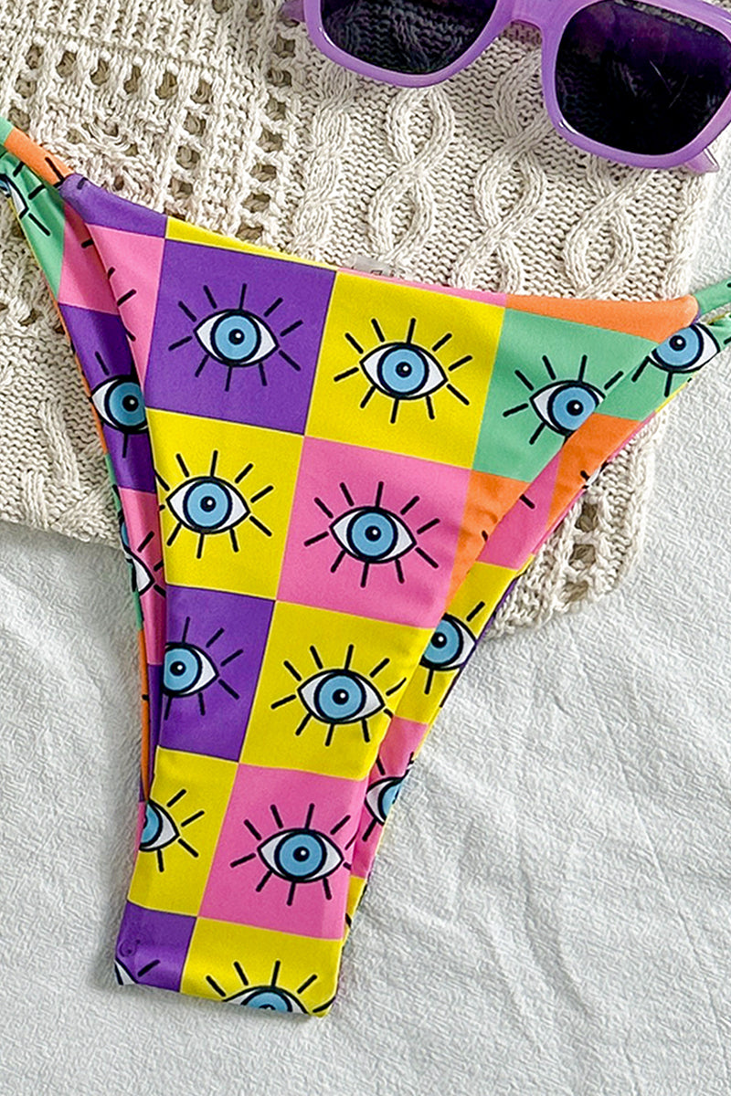 Vibrant Eye Print Bikini Set