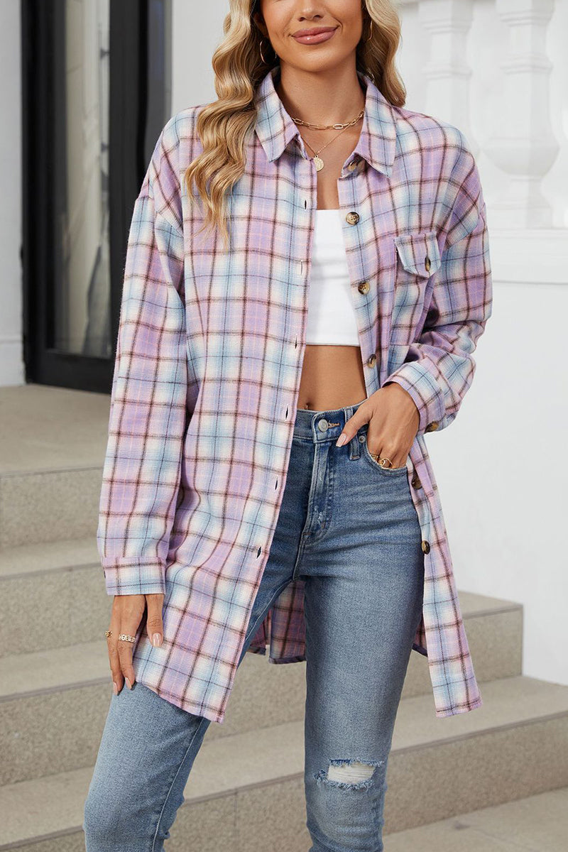 Plaid Button Down Long Sleeve Shirt