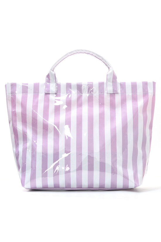 Striped Tote Bag with Glossy Finish