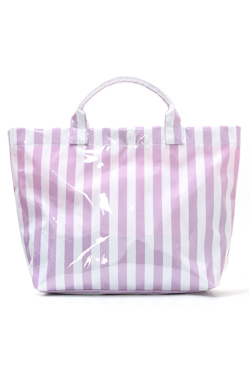 Striped Tote Bag with Glossy Finish