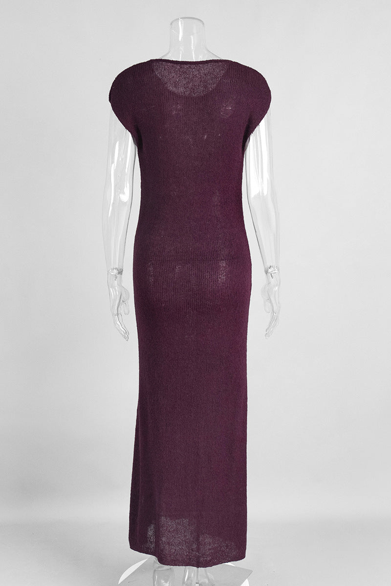 Knit Dress with Open Front Cardigan Set