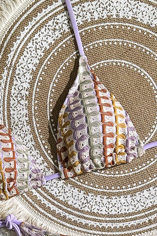 Patterned Bikini Set with Ruched Details
