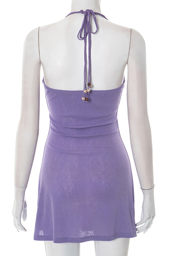 Halter Mini Bodycon Casual Dress