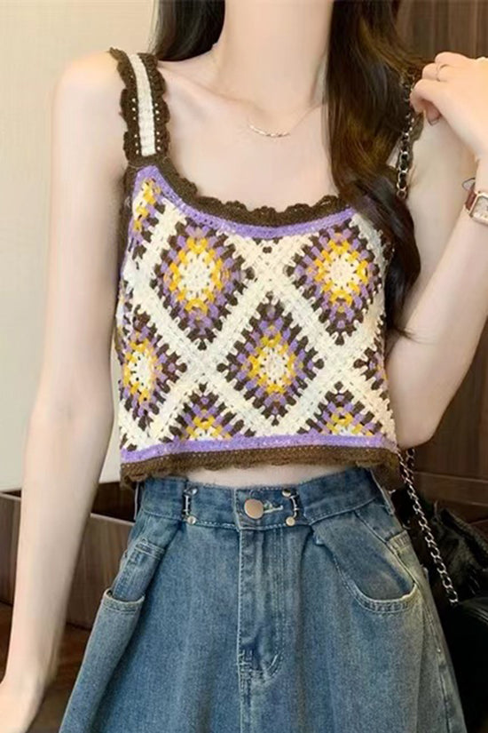 Crochet Floral Tank Top