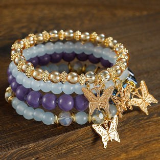 Butterfly Charm Beaded Bracelet