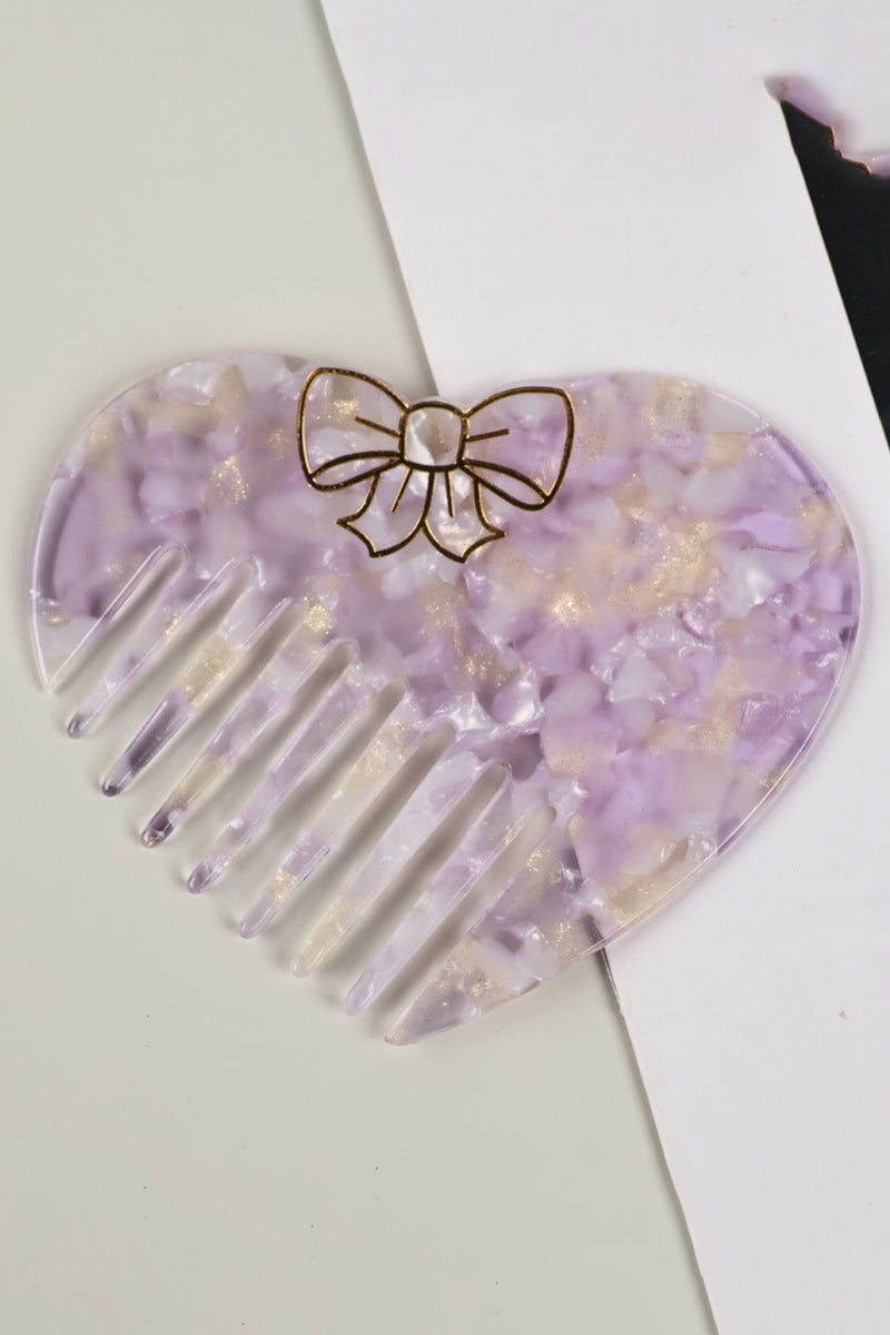 Heart-Shaped Bow Accent Hair Comb