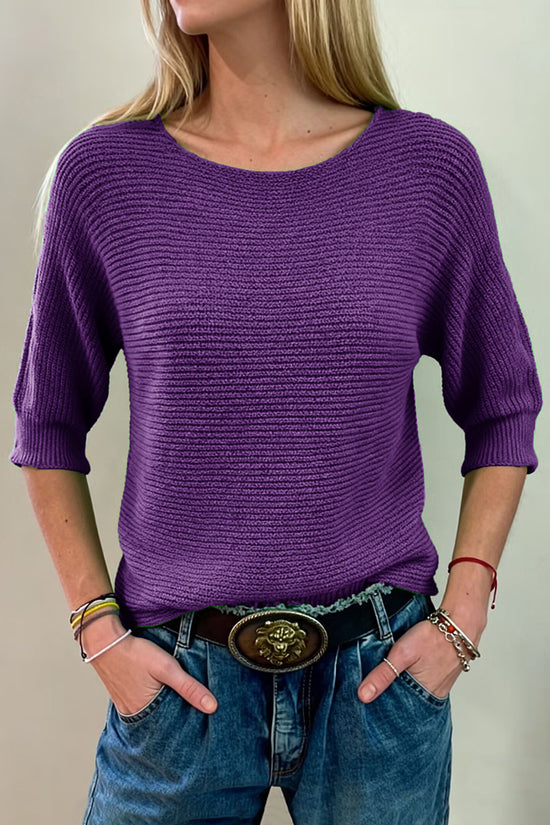 Casual Chic 3/4 Sleeve Sweater