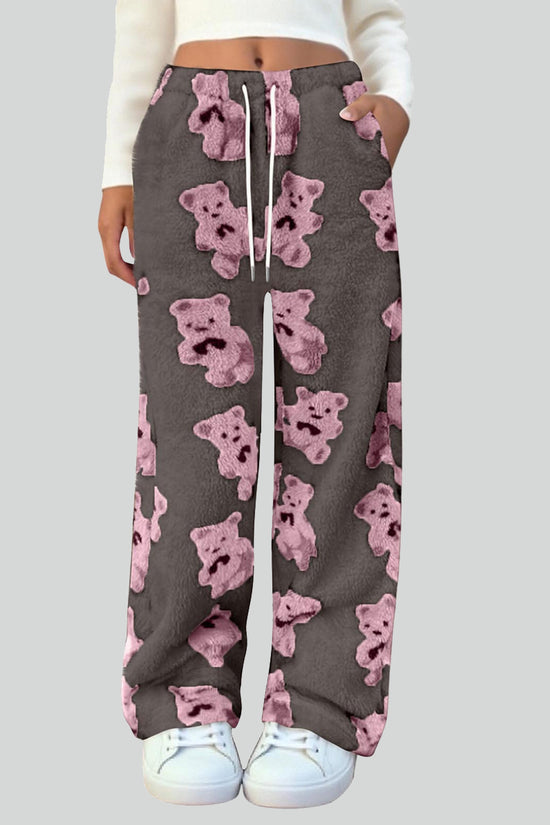 Teddy Bear Patterned Casual Pants