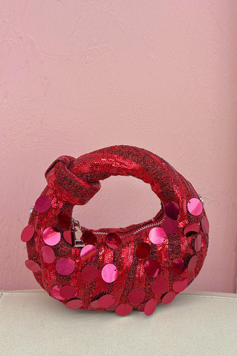 Shimmering Sequin Circle Handbag
