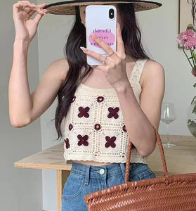 Crochet Floral Patchwork Tank Top