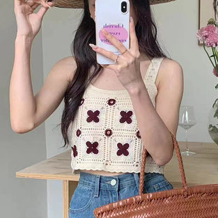 Crochet Floral Patchwork Tank Top