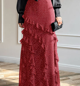 Ruffle Detail Polka Dot Skirt