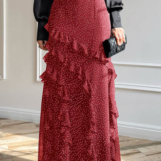 Ruffle Detail Polka Dot Skirt