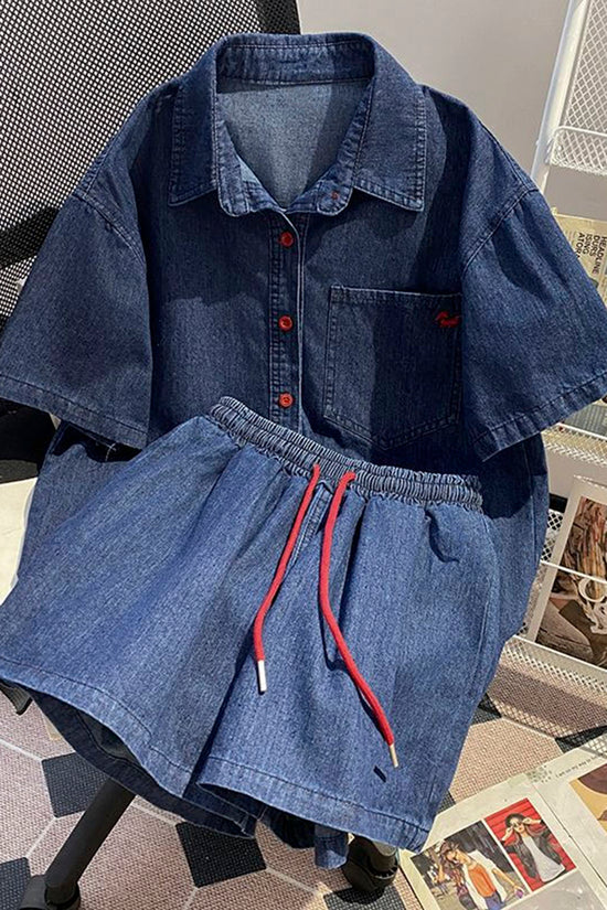 Casual Short Sleeve Short Set