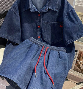 Casual Short Sleeve Short Set