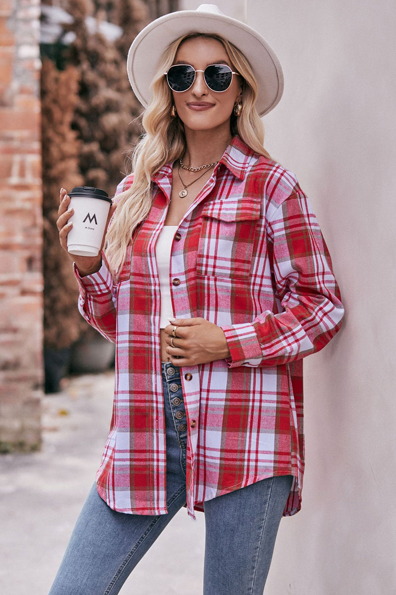 Plaid Button-Up Shirt