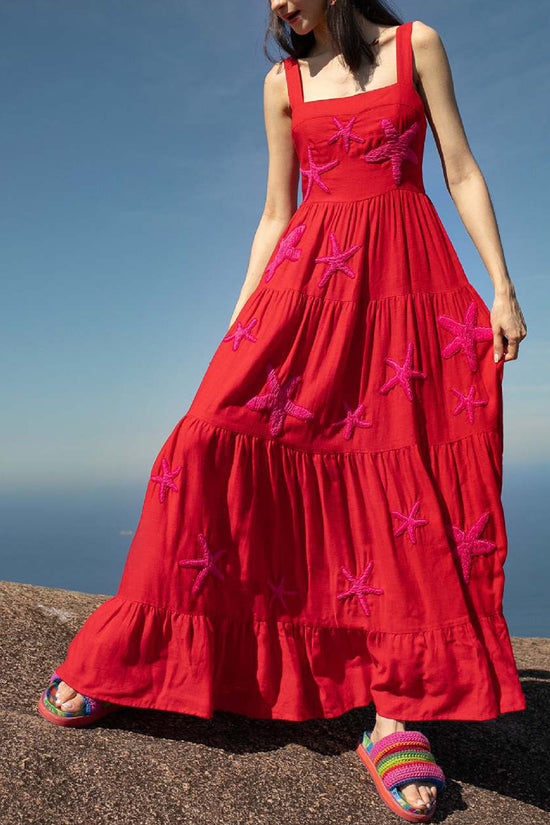 Starfish Print Maxi Dress