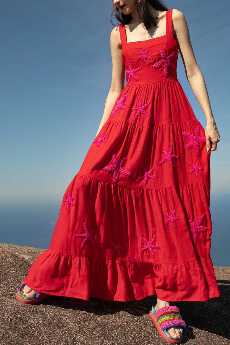 Starfish Print Maxi Dress