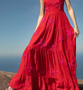 Starfish Print Maxi Dress