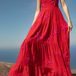Starfish Print Maxi Dress
