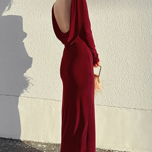 Elegant Ruched Long Sleeve Dress