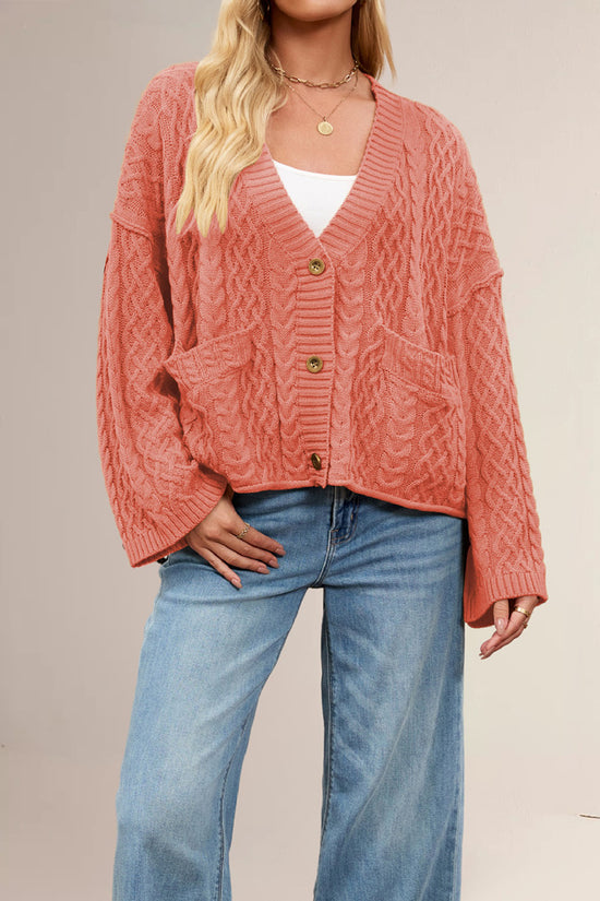 Cable Knit Buttoned Cardigan