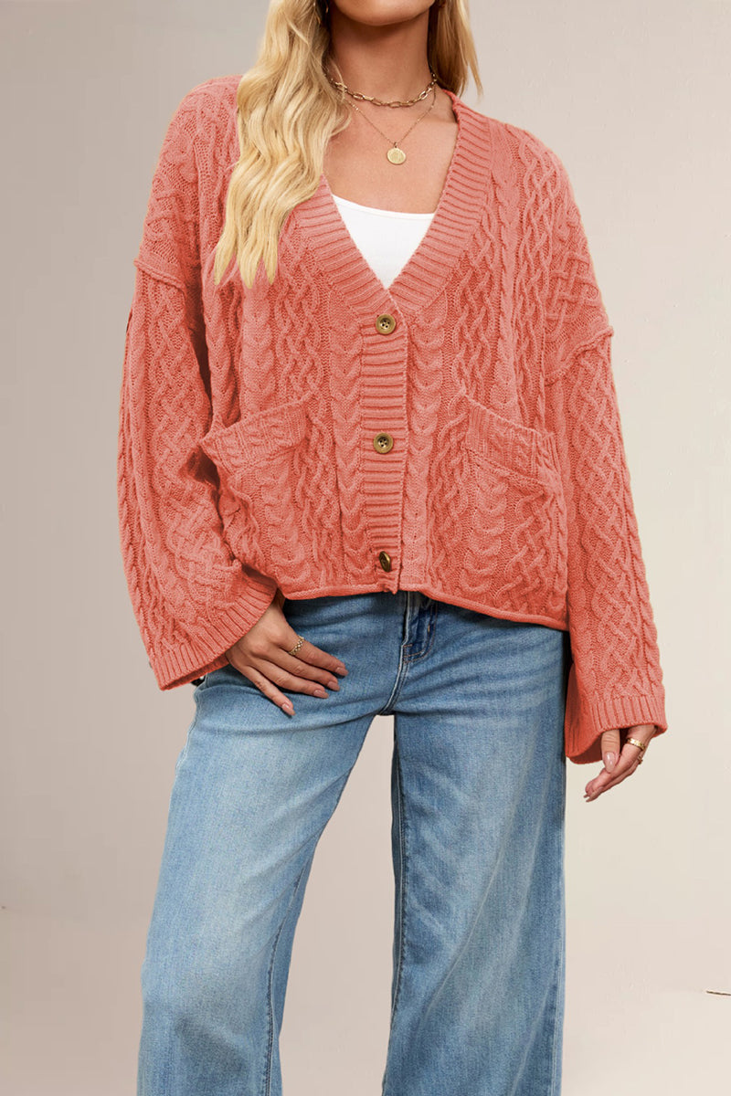 Cable Knit Buttoned Cardigan