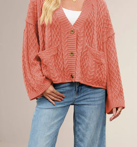 Cable Knit Buttoned Cardigan