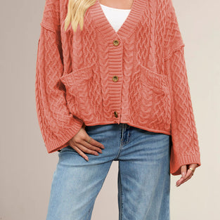 Cable Knit Buttoned Cardigan