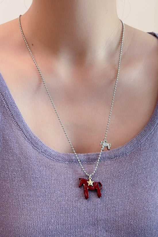 Horse Pendant Charm Necklace