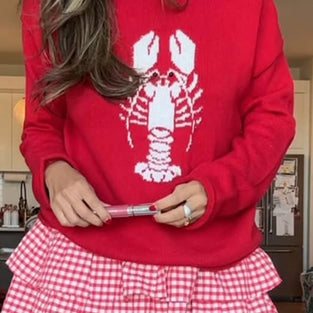 Off-Shoulder Lobster Sweater