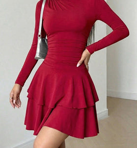 Long Sleeve Tiered Bodycon Dress