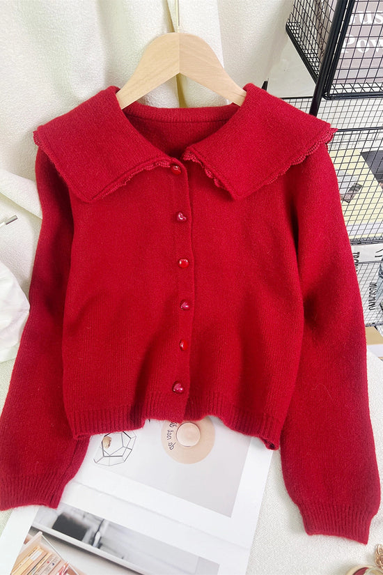 Elegant Button-Down Cardigan with Collar