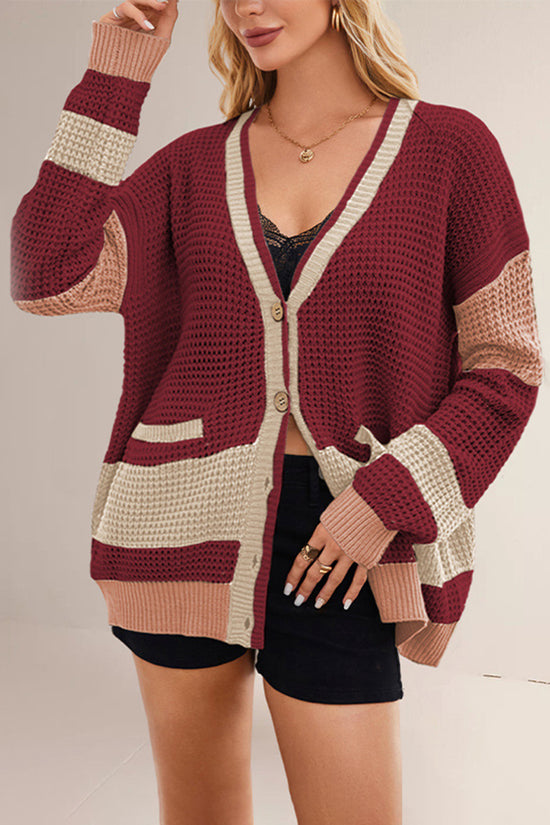 Striped Button-Up Cardigan