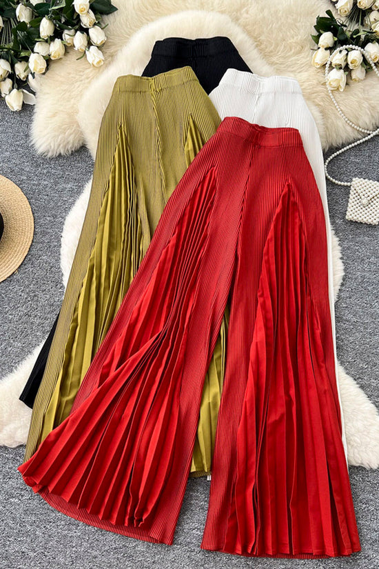 Elegant Pleated Wide-Leg Casual Pants