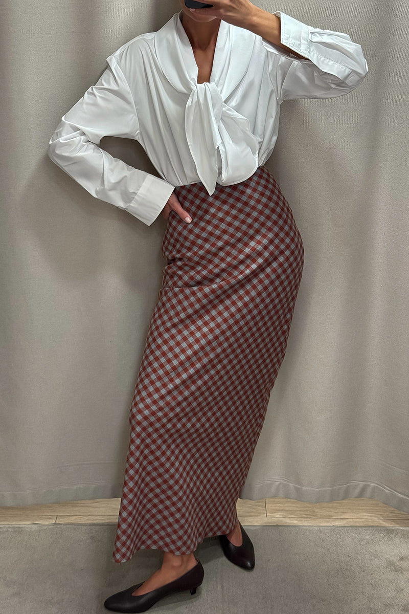 Checkered Midi Skirt