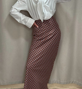 Checkered Midi Skirt