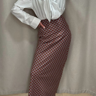 Checkered Midi Skirt
