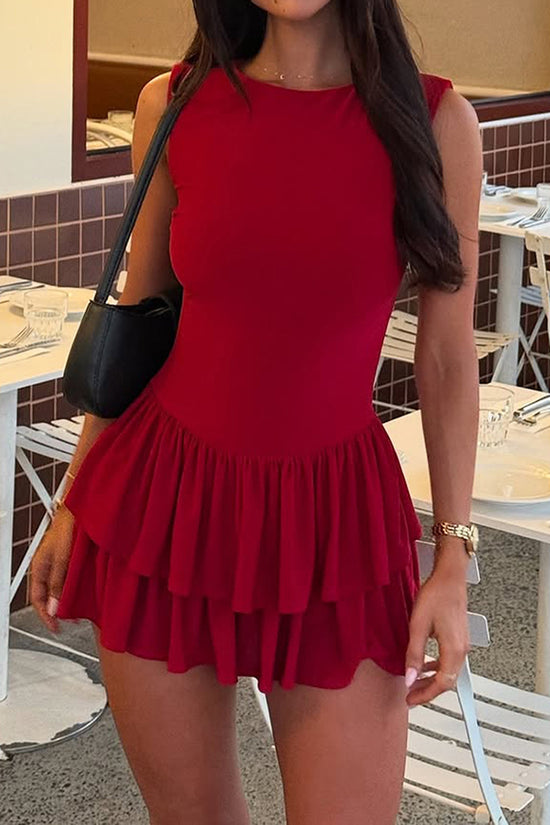 Ruffled Sleeveless Bodycon Dress