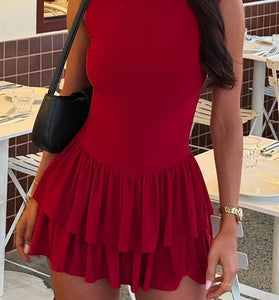Ruffled Sleeveless Bodycon Dress