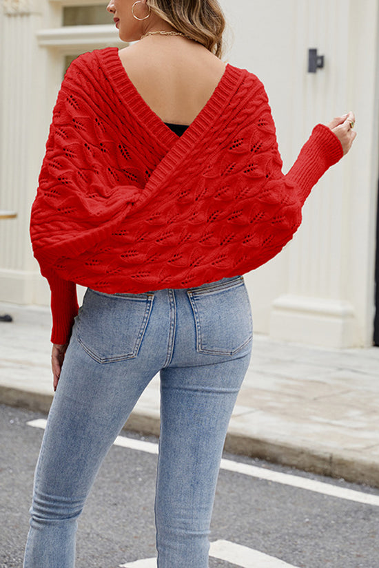 Textured Knit Off-Shoulder Shrug