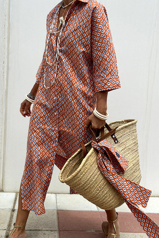 Striped Belted Shirt Dress